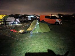 My tent at night
