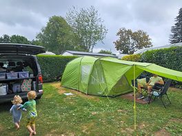 Our tent set up :) lots of space for yhe kids to run around