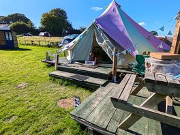 Bell tent during day