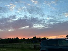 Sunset across the campsite