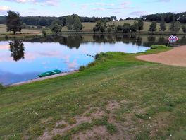 The lake with swimming area.