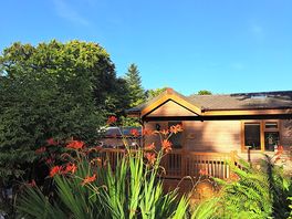 A lodge and garden