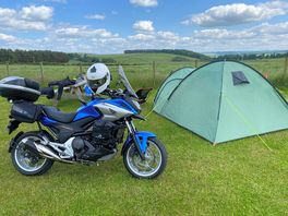 Camping on a motorcycle