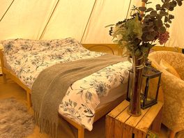 Inside of benny the bell tent