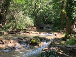 The river next to the campsite