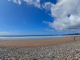 Newgale beach is lovely! walk round towards the caves wind drops and great caves!!!