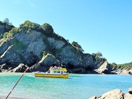 Bay near combe martin accessed by paddle board, kayaks