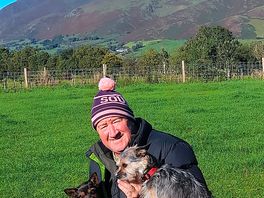 Blencathra and us in sun