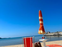 Beach right outside the site