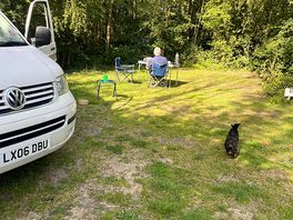Our dog was so happy! he stayed close to our pitch but said hello to some doggy neighbours!