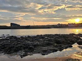 From the beach which is a 2min walk