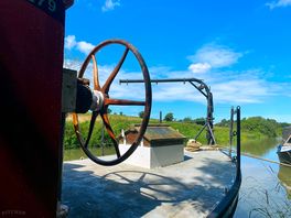 Boat moored on canal