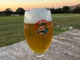 Cold beer at the bar with amazing view
