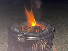 Fire pit and logs provided