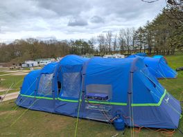 Sloping tent