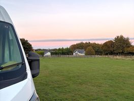View of the pub at sunset!