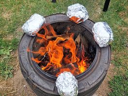 Potatoes on the fire pit