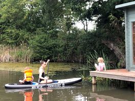 Family fun on the natural pond.