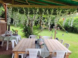 Terrasse couverte du camping