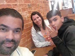 My wife and my boy adryan