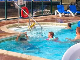 Having fun in the pool