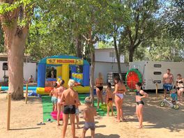 Activity kids next to our caravan!