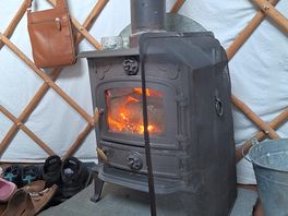 Wood provided, fire made up ready.