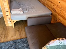Sofa bed laid out