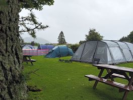 The tent pitches are located at the bottom the site they are quiet as beautiful.