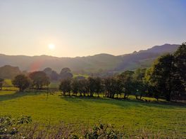 Beautiful sunset over the hills.