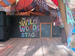 The wooded area had the stage but cool hammocks and lots of sensory objects