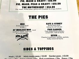 Limited menu in the pub