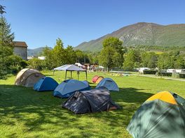 Tent pitches with mountain views