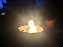 Evening spent with friends and wine round the fire