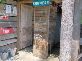 Toilet and shower block