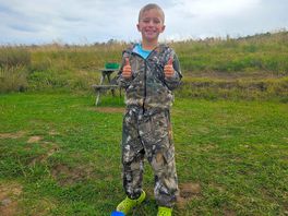 Finley george with first catch of the day