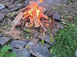 Evenings fire.