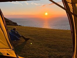 Son enjoying the sunset.
