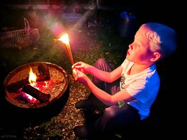 Enjoying a fire