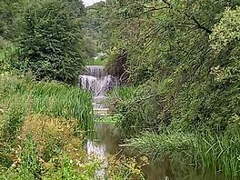 The old locks that are now waterfalls