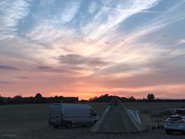 Sunset over the site