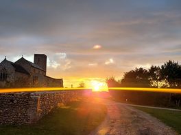 Sunset by the church