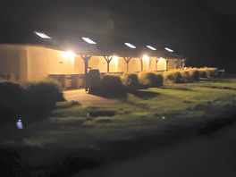 Shower block with outside washing up area