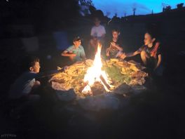 Marshmallows on the fire pit