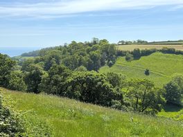 View down the valley to branscombe beach