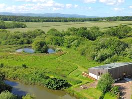 Balebarn Eco-lodge, the fishing pond and the big wildlife pond at Wheatland Farm