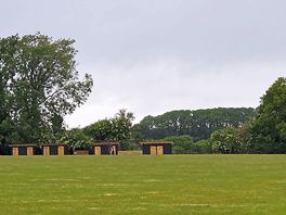 Size of field with facilities in back ground