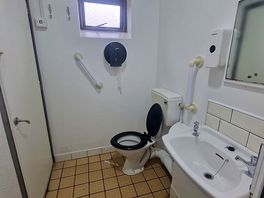 Shower room 1 of 3 with toilet for when the toilet blocks are closed for cleaning