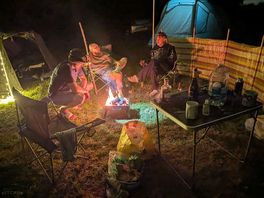 Bbq and fire at the campsite