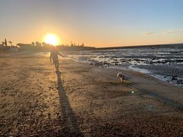 The beach next to the campsite. beautiful sunsets